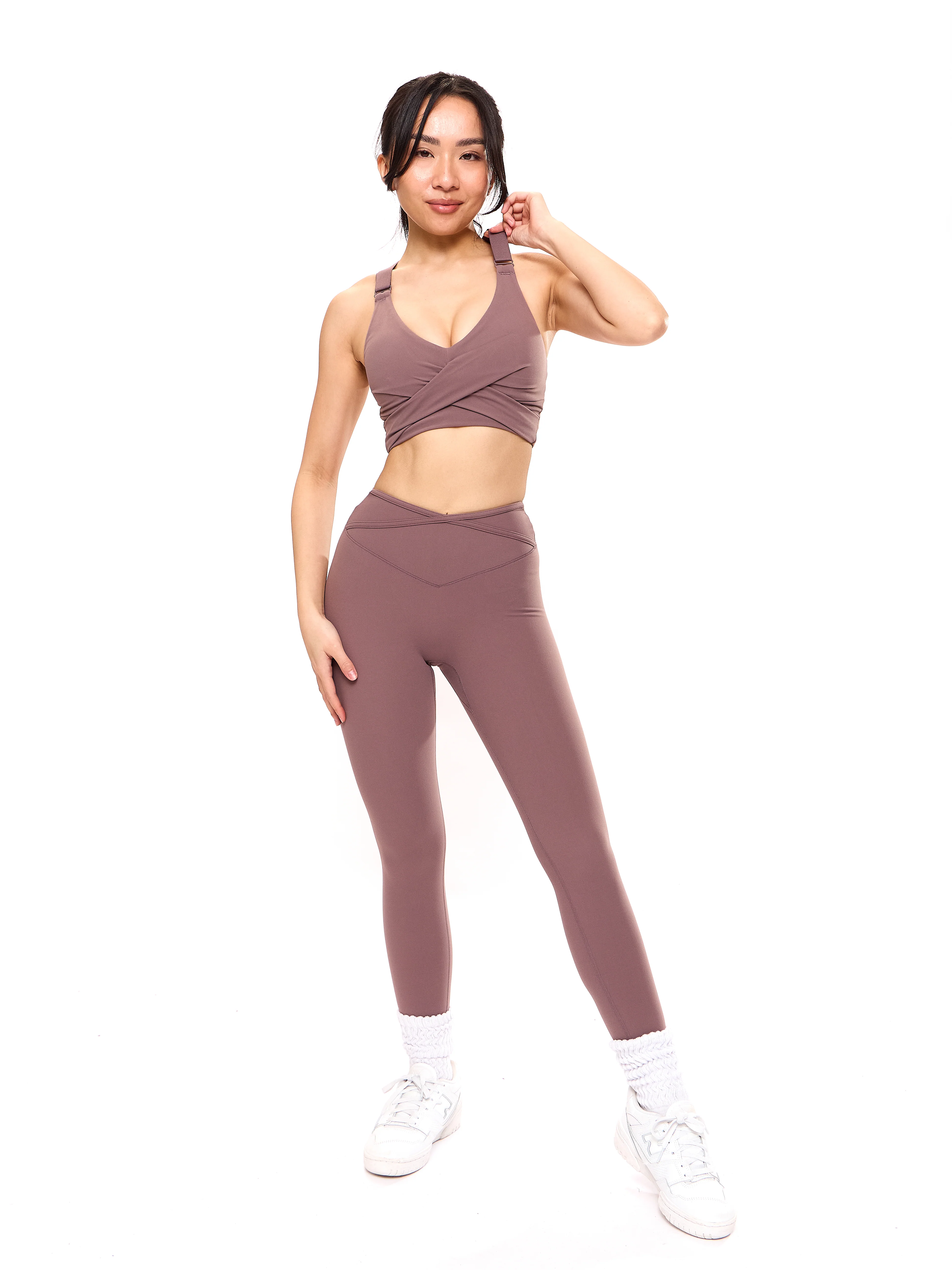 Candy Wrap Sports Bra - Mocha Berry - Image 2