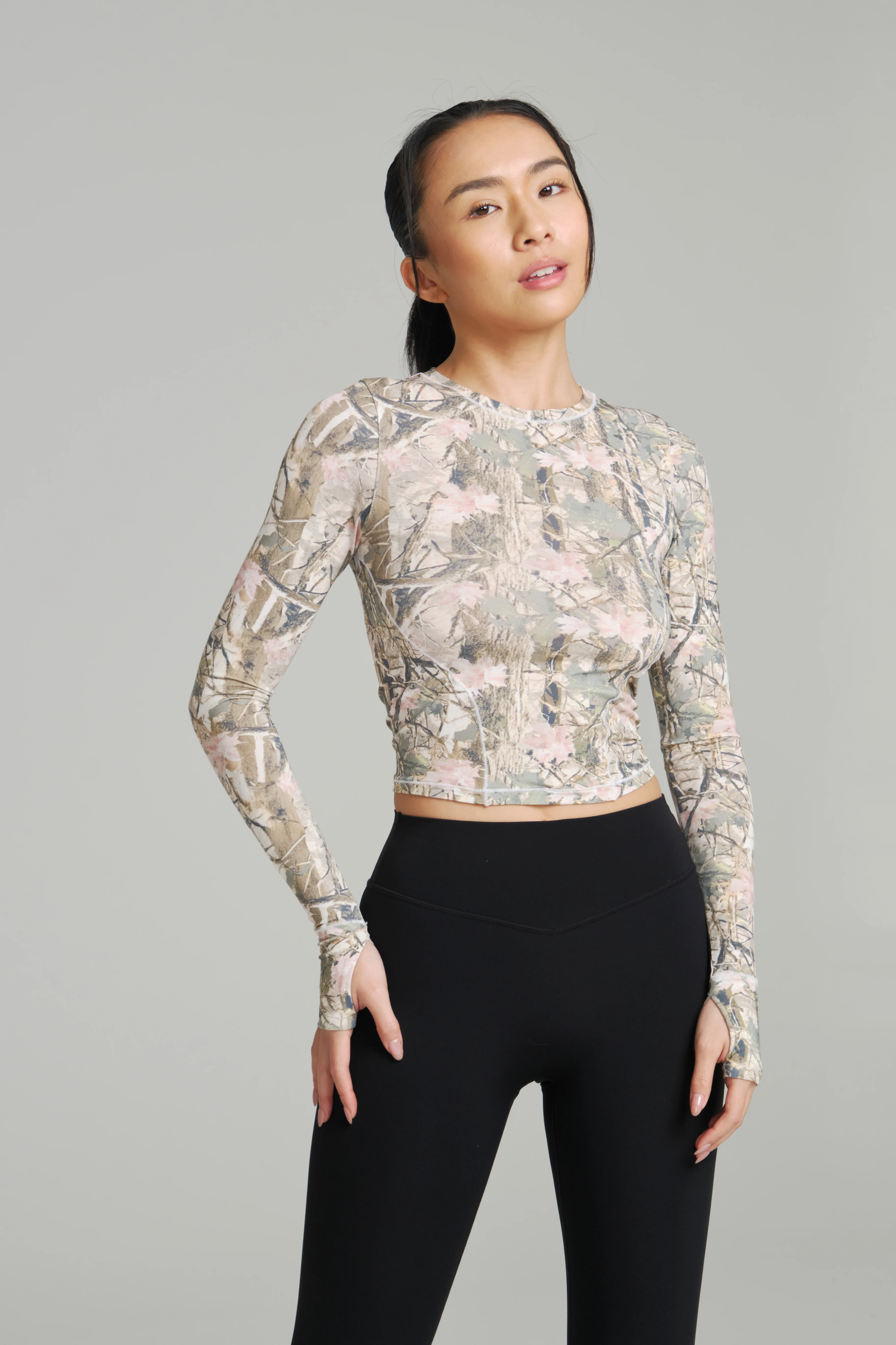 Halo Long Sleeve Baby Tee - Pink Camo - Image 9